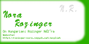nora rozinger business card